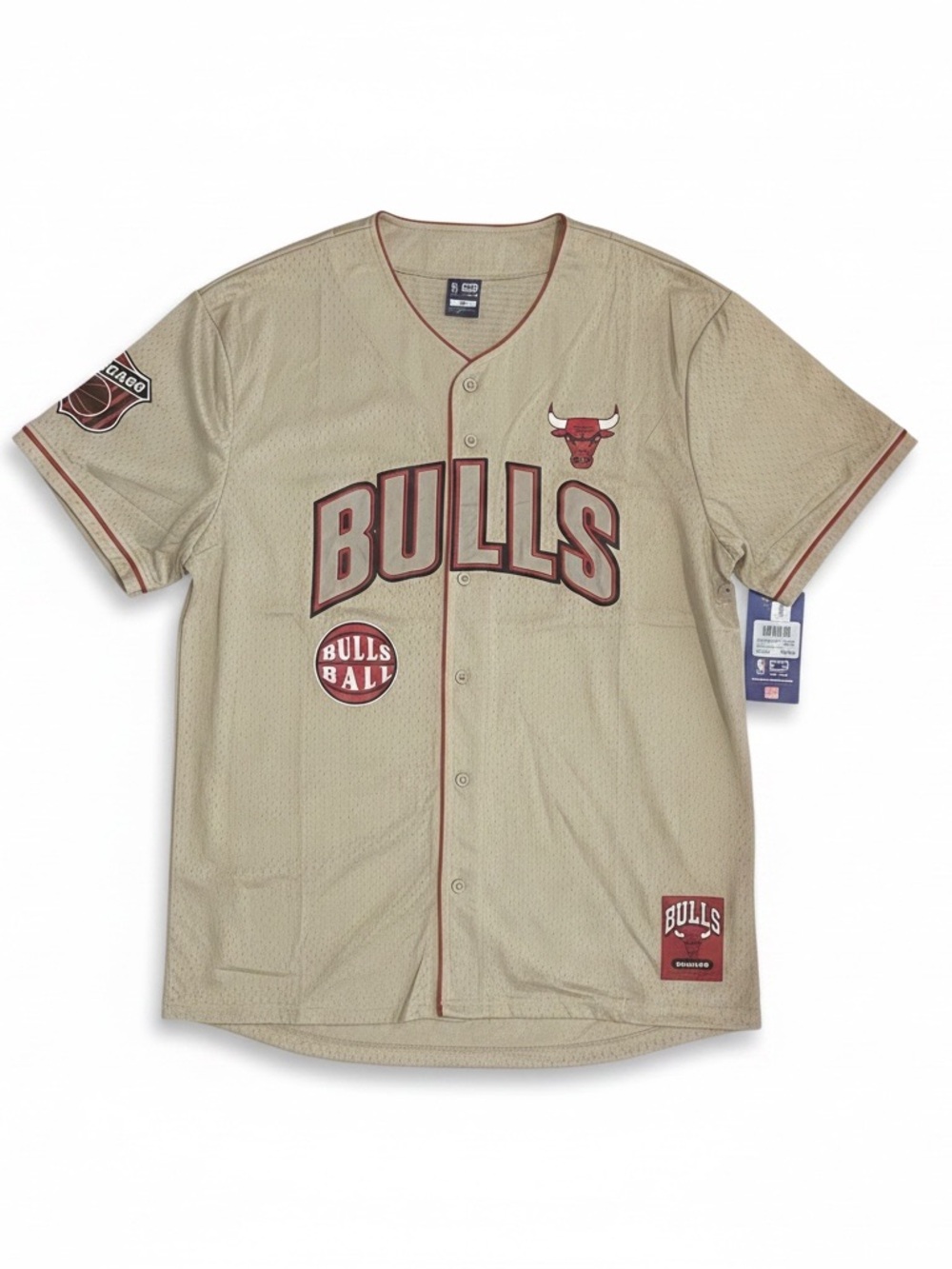 Chicago Bulls Beige Mesh Basketball Jersey - NWT